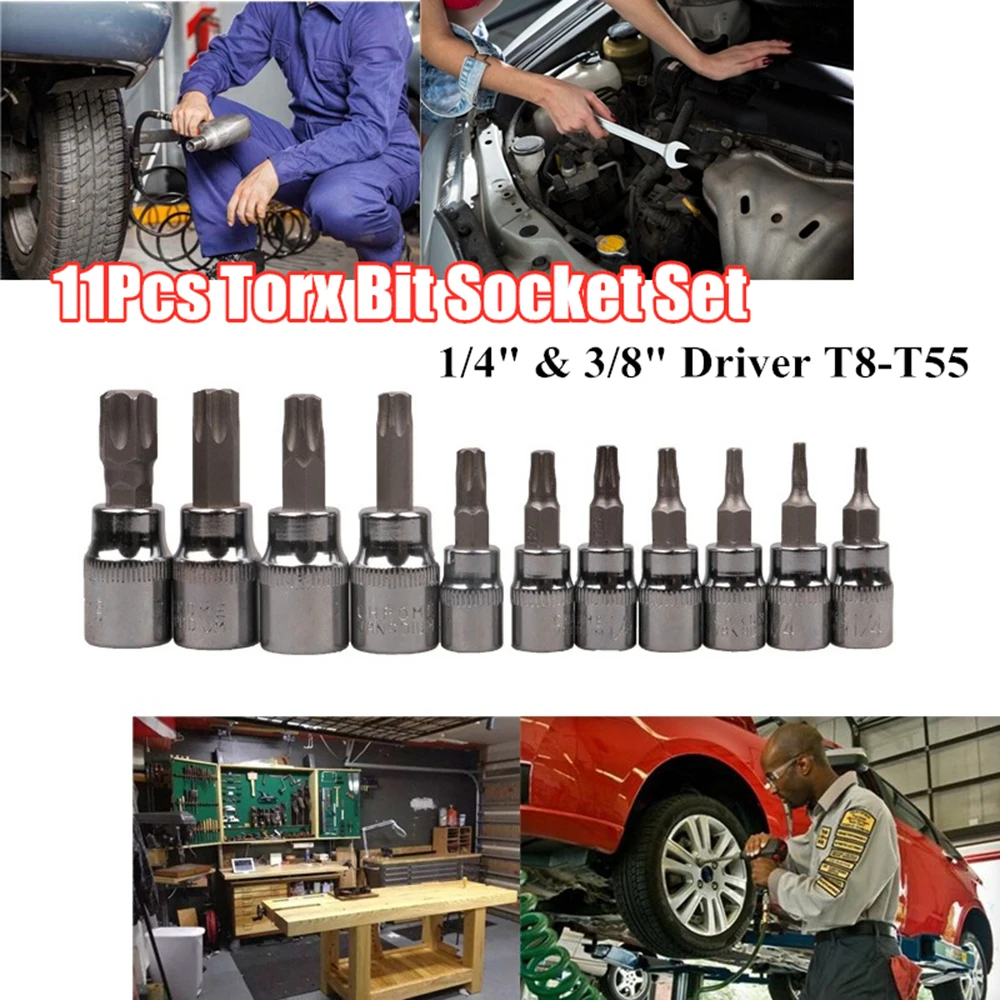 Набор внешних гнездовых разъемов Torx Star 1/4 &quot3/8" 11 шт. инструменты для дома