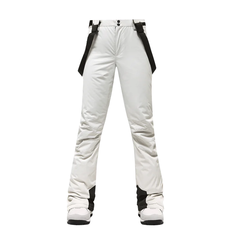 MUTUSNOW Skiing Pants Women's New Arrival Ski Trouser Snowboard Female High Quality Snow Pants Windproof Waterproof Breathable - Color: Beige