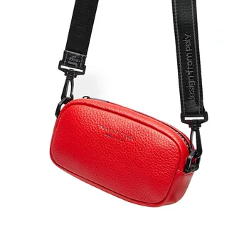 

Wide Shoulder Strap Explosion Models Women's Bag Korean Version of the Small Leather Shouldebag New Lychee Pattern Small Square