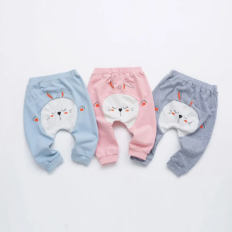 Штаны на подгузник для девочек эластичные осенние брюки с рисунком коллекция года, весенне-Осенняя детская одежда, шаровары класс А, для детей возрастом от 0 до 3 лет
