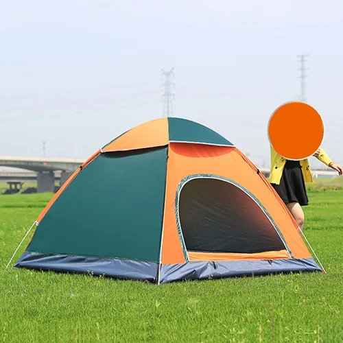 Single Orange Green Открытый водонепроницаемый для похода кемпинга палатки анти-УФ Портативный 2 человека Сверхлегкий складной шатер всплывал автоматический открытый солнцезащитный тент - Цвет: Single Orange Green