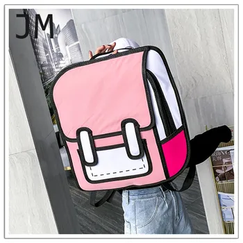 

Fashion Bookbag Luxury Backpack Women Teenager Creative 2D Drawing Backpack 3D Stereo Comic Bags Girls Boys Jump Style Cartoon