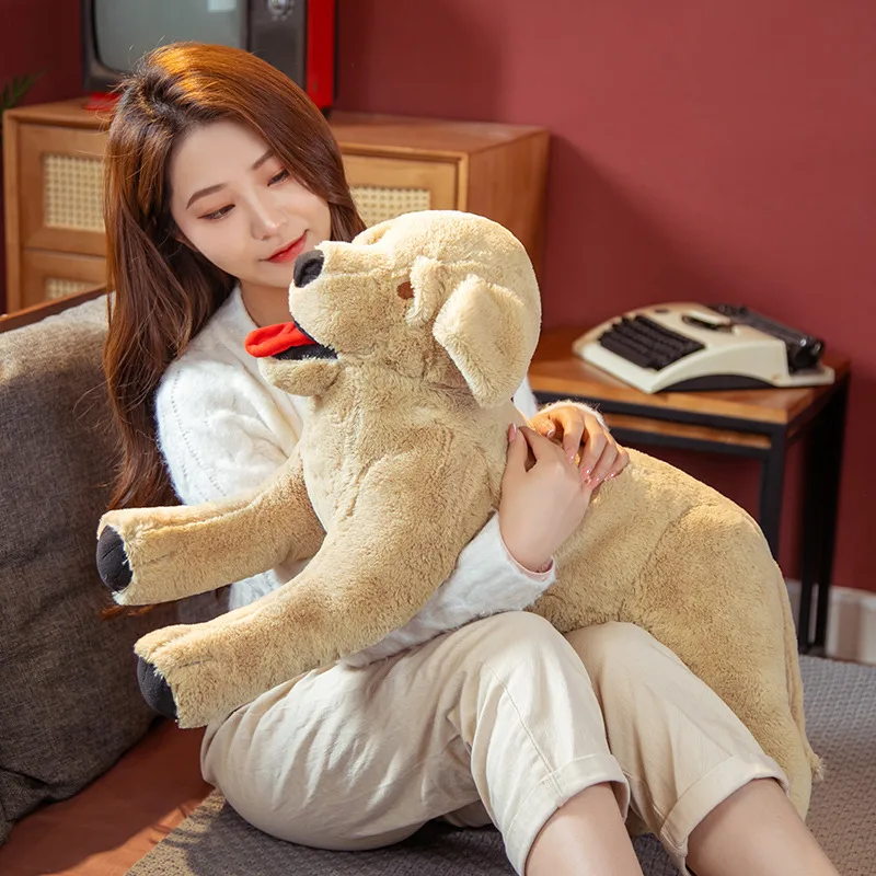 

1pc 70cm Big Size Simulation Labrador Dog Toys Kawaii Animal Dolls Stuffed Soft Pillow Birthday Gifts for Children Girl Boys