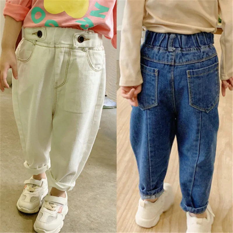 

Men And Women Children Pants Two-Button Casual Jeans Trousers 19 Autumn Clothing New Style Childrenswear 3-8-Year-Old