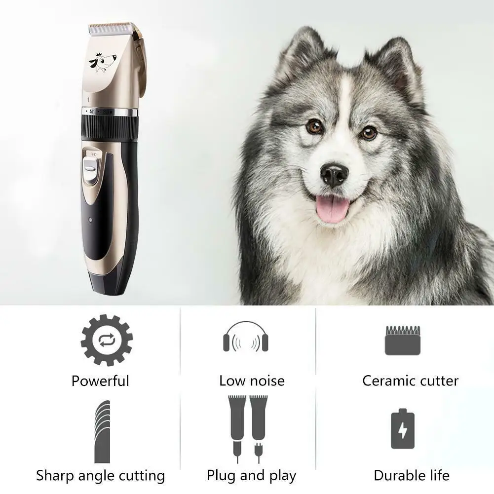 Electrical Pet Hair Trimmer Rechargeable Pet Dog Cat Low-noise Hair Clipper Low-noise Cat Cutter Machine Grooming Shaver Scissor