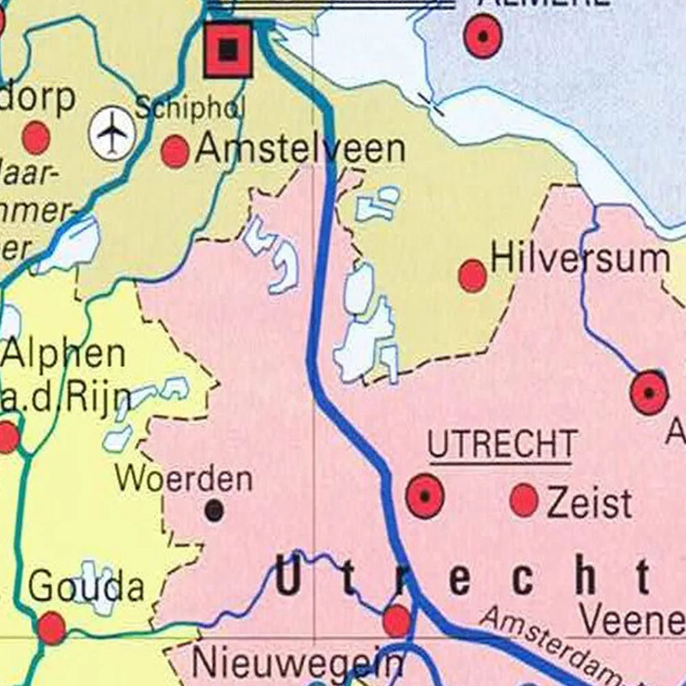42*59cm Netherlands Provinces Map in Dutch Small Size Wall Art Poster Canvas Painting Home Decor School Supplies