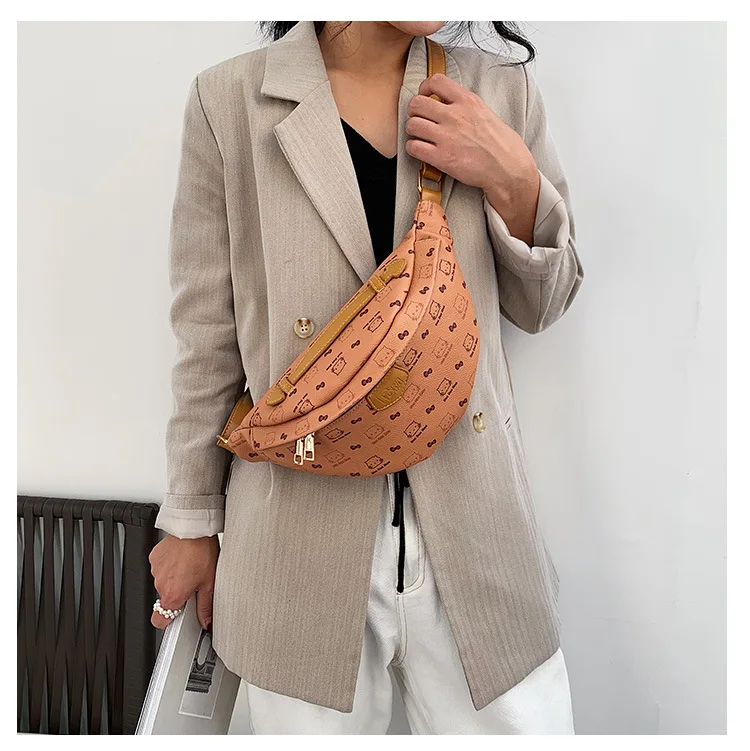 Роскошная брендовая поясная сумка для женщин, Кожаная поясная сумка, модная винтажная женская сумка с принтом, Большая вместительная сумка на плечо