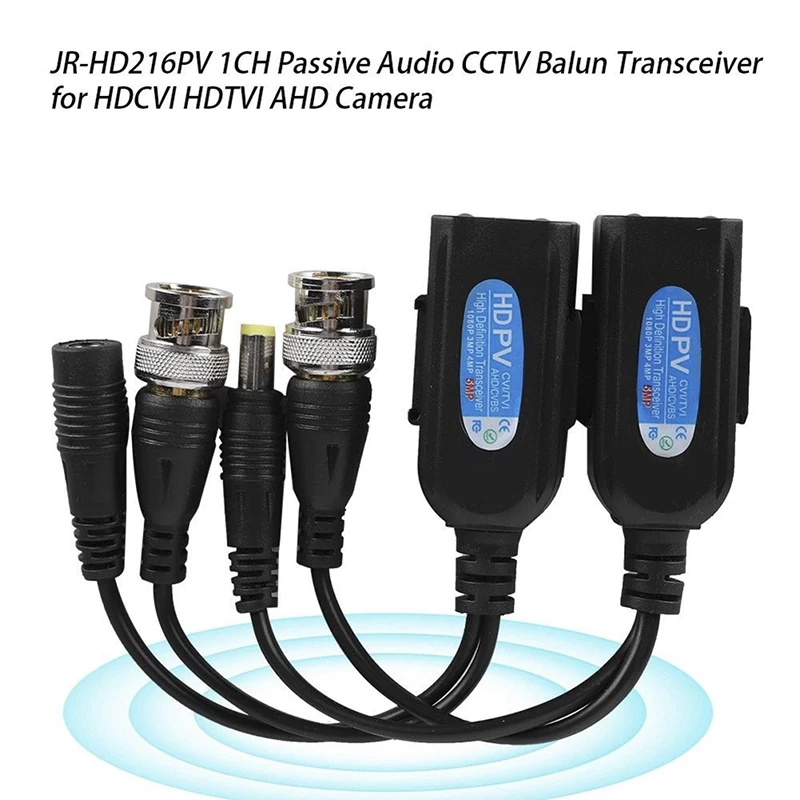 1 пара CCTV коаксиальный BNC видео Мощность Балун Приемопередатчик к CAT5e 6 RJ45 разъем