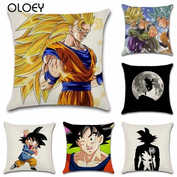 

Japanese Anime Dragon Ball Series Linen Cushion Cover Bedroom Home Office Hotel Decoration Anime Cartoon Cushion Cover 45cmx45cm