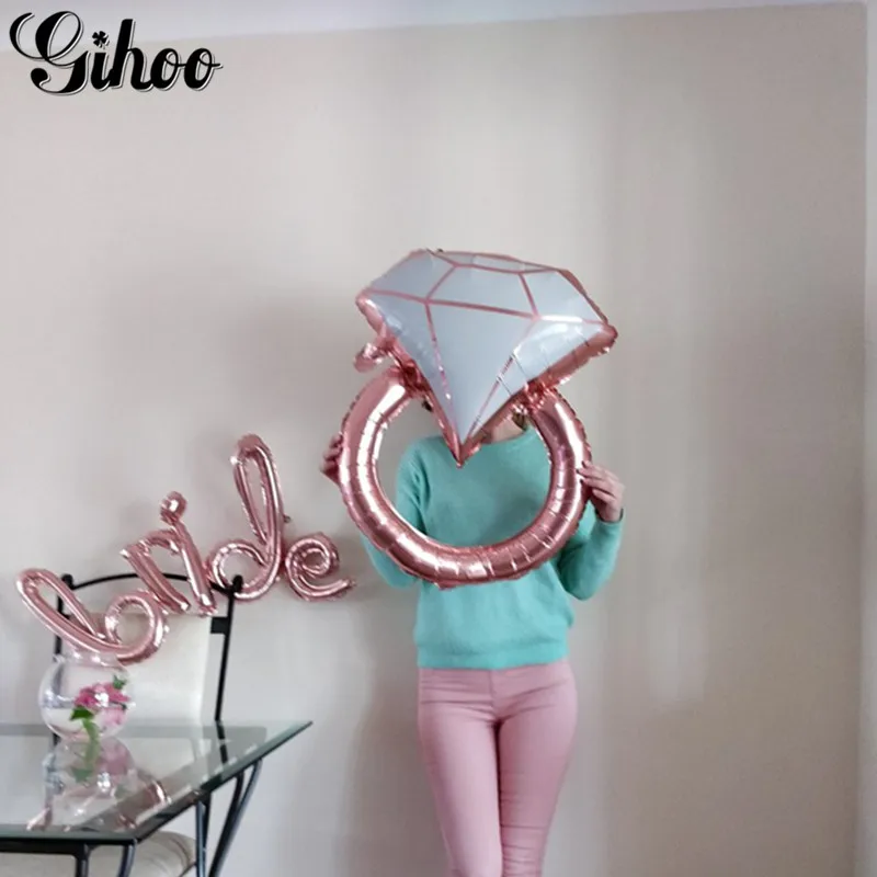 1 шт. розовое золото кольцо с бриллиантом Фольга шар буквы "Bride to be" шар ко Дню Святого Валентина, свадебные украшения, Обручение вечерние поставки