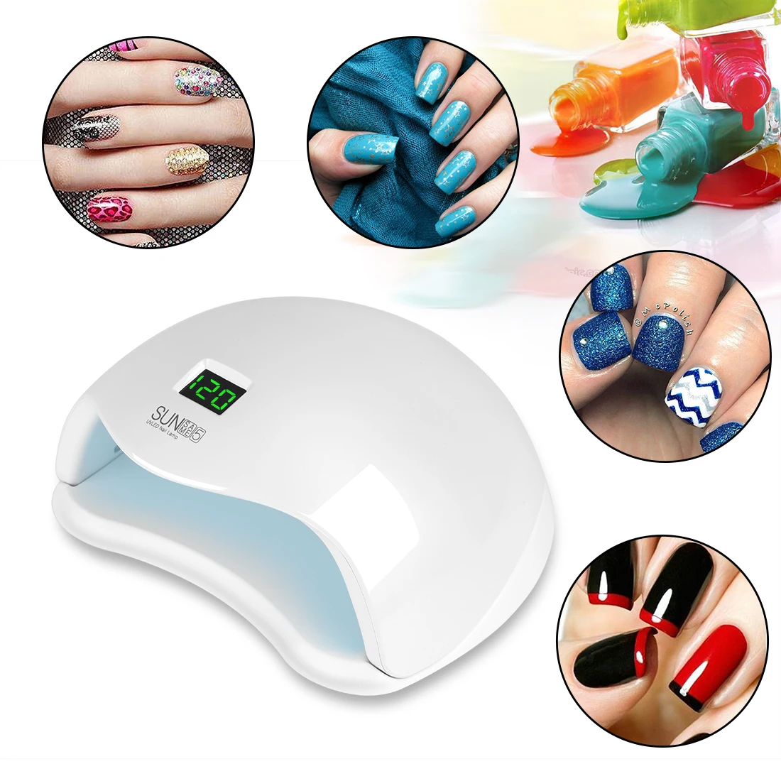 

LED UV Lamp Nail Dryer LED Nail White Light Nails Gels Manicure Machine with Timer Button USB Connector Nail Art Tools