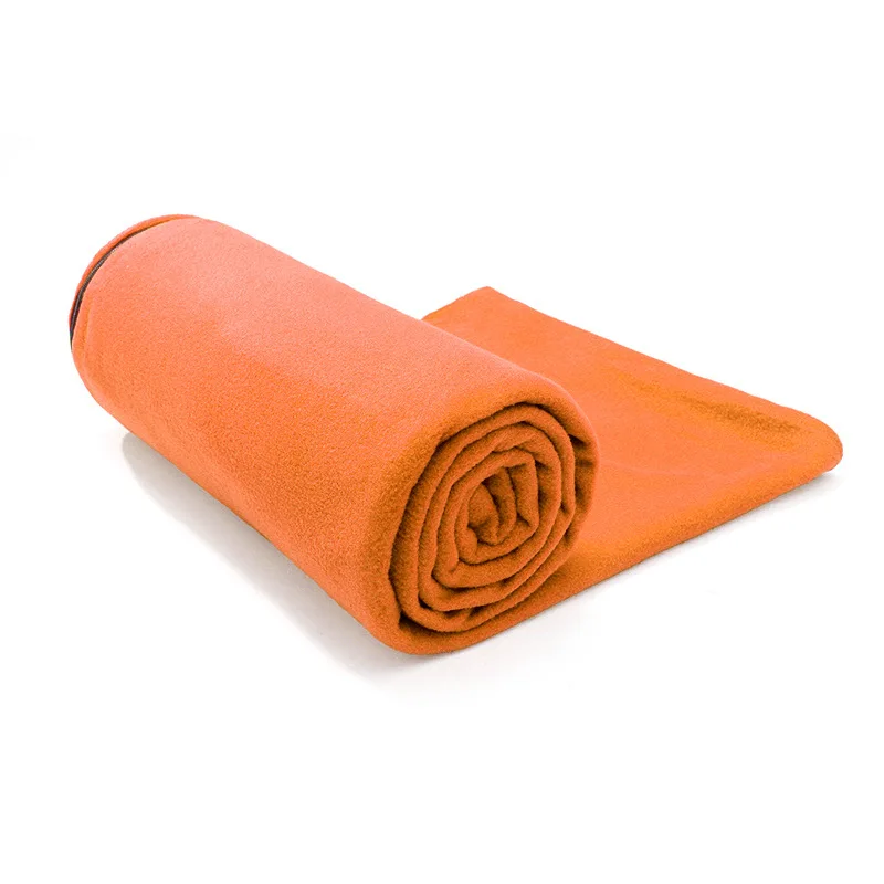 Fleece Sleeping Bag Portable Outdoor Sleeping Bag Camping Travel Warm Ultralight Sleeping Bag Ravel Liner Air Conditioning Warm - Цвет: Orange