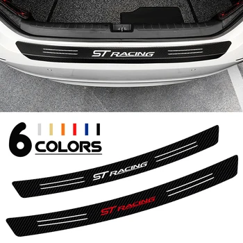 

Car Styling ST Racing Logo Carbon Fiber Trunk Rear Guard Bumper Plate Protector Sticker for FORD FIESTA FOCUS MONDEO