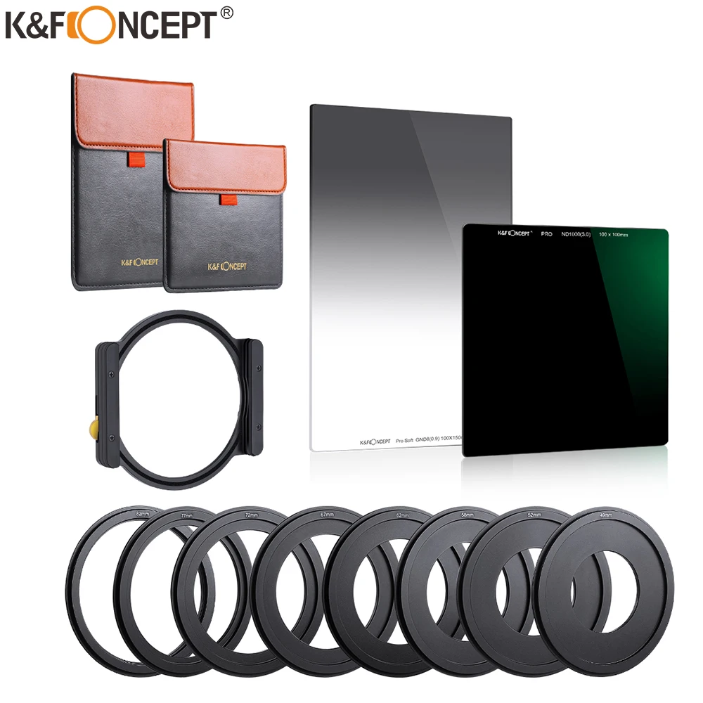 Квадратный фильтр K & F Concept ND1000 + GND8 многослойный нейтральной плотности с одним держателем фильтра 8 шт.