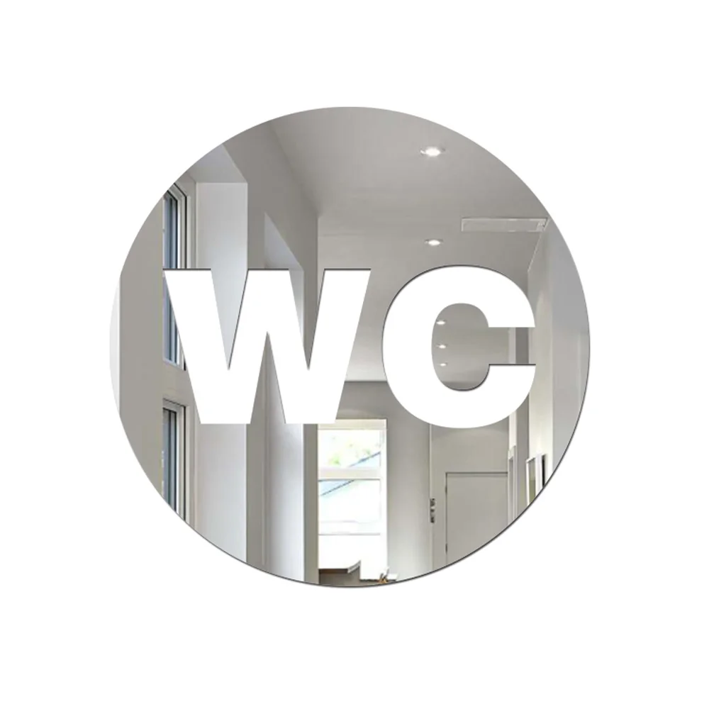 

Mirror WC Letters Toilet Door Entrance Sign Bathroom DIY Wall Sticker Decor
