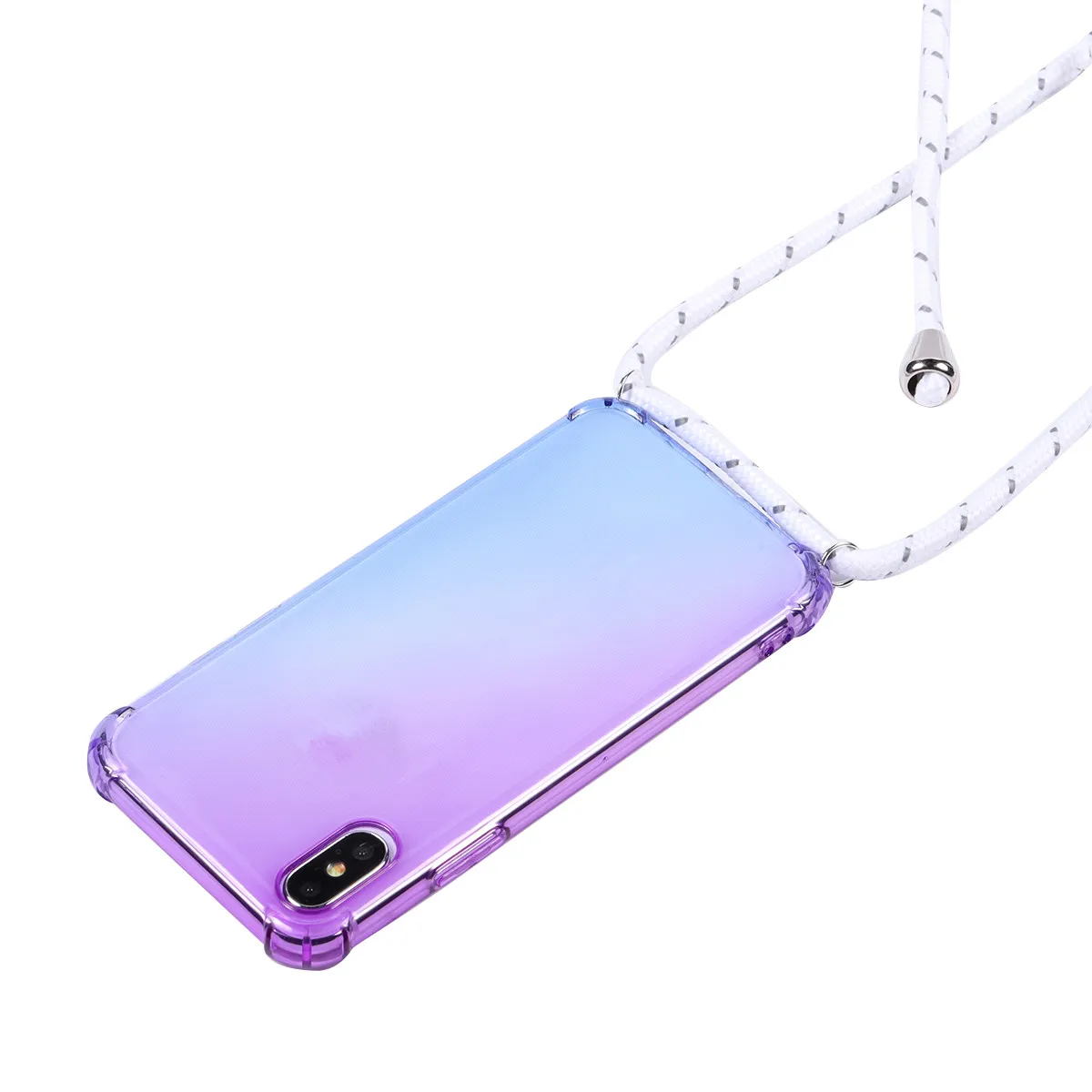 Rainbow aurora transparent case for Samsung Galaxy A6s A8s A9s A10 A20 A40 A50 A60 A70 A80 lanyard shoulder rope cord case cover