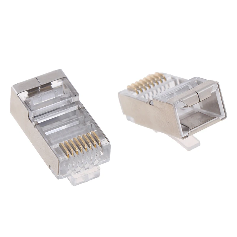 10/20pcs/set Cat6 rj45 connector modular ethernet PVC cable head plug gold-plated connector