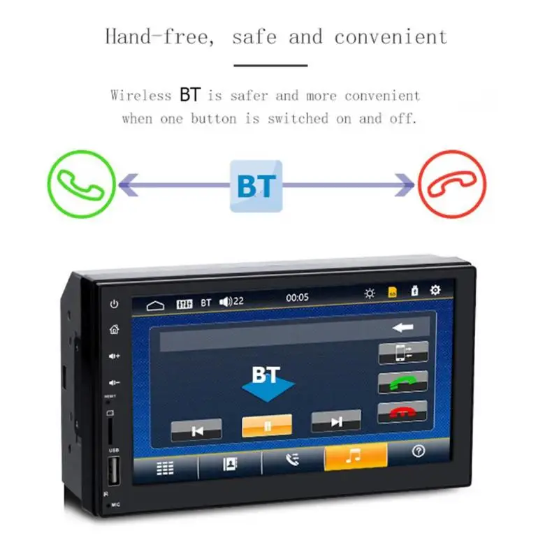 7 дюймов 2 DIN MP5 плеер сенсорный экран автомобильная стерео гарнитура Bluetooth