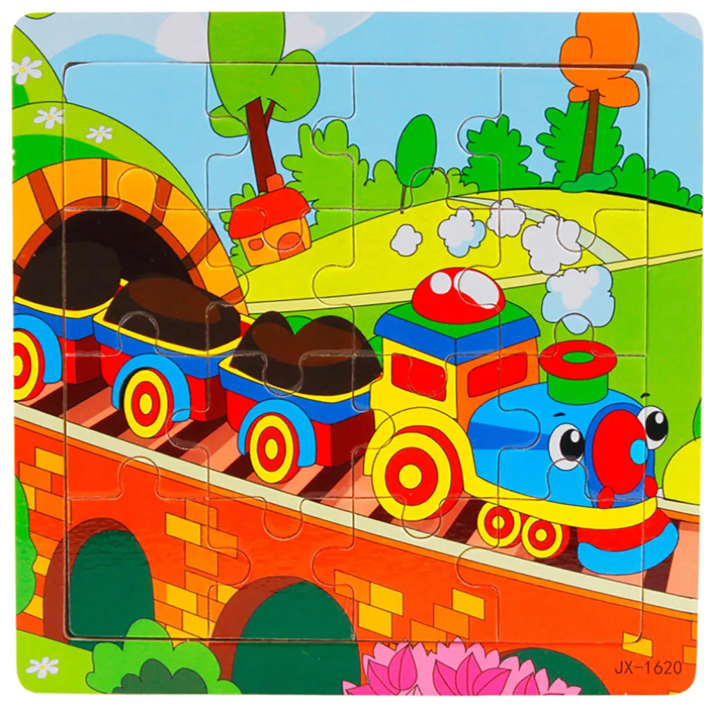 Wooden Puzzle Kids Toy cartoon animal Learning Education Interesting Wooden Toys Children