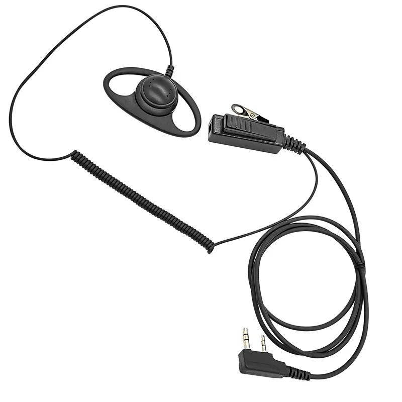 D Shape Clip-Ear Headset, PTT with Mic, Compatible with Retevis, Kenwood, PUXING, Baofeng, 2 Way Radio