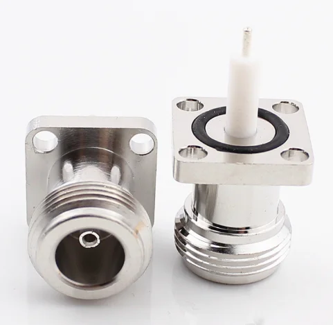 10Pcs N Femmina Jack Flangia A 4 Fori 17.5Mm Saldatura Montaggio A Pannello Dritto Adattatore Connettore Coassiale Rf