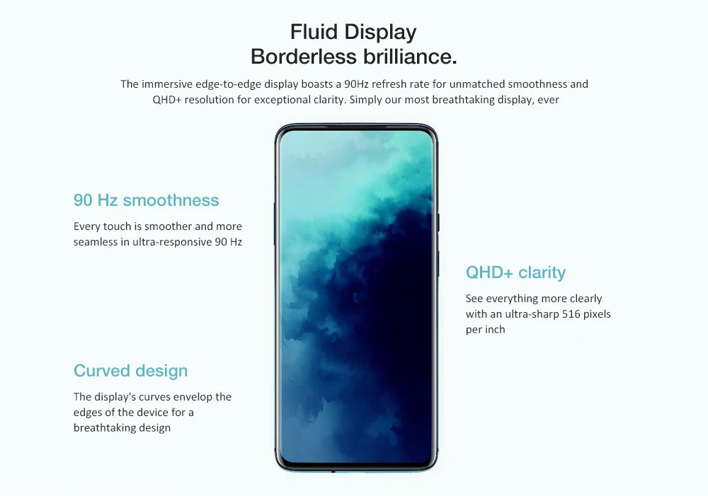 OnePlus 7T Pro 4G Mobile Phone 6.67' Snapdragon 855 Plus Octa Core Ninghtscape 3120x1440 IPS 8GB RAM 256GB ROM 48MP Cellphones