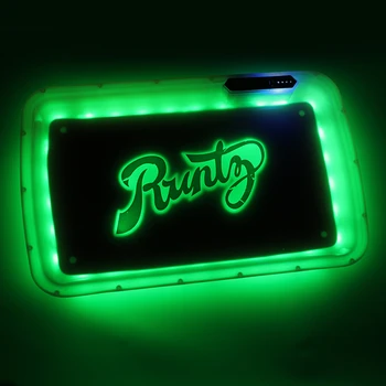 

LED Cigarette tobacco Rolling Trays with Handbag Tobacco LED Case Portable Pallet Glow Tray Smoking Gadgets Men Grinder