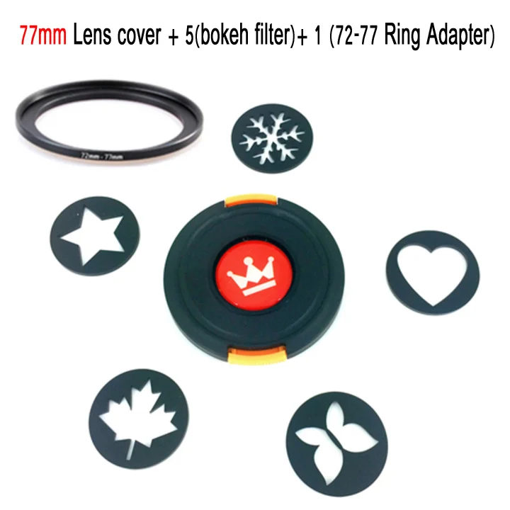 77 len 72 77 adapter Bokeh Master Kit боке эффект крышка объектива фильтр для художественной романтической ночной сцены фотографии Canon Nikon Yongnuo Объективы - Цвет: 77 len 72 77 adapter