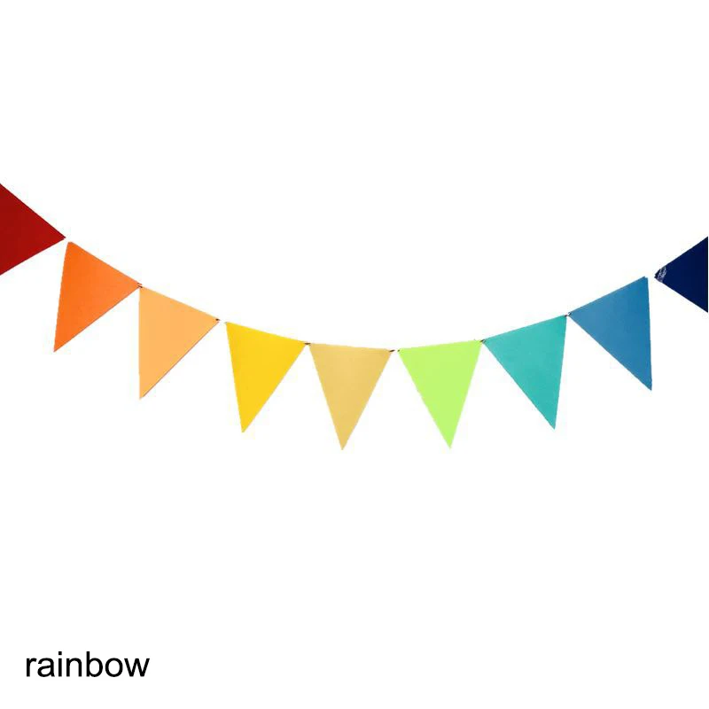 rainbow Флажки для праздника дарения для будущей матери 12 флаги, большое количество цветов, нетканые 2,5 M Вымпел 1 пакет День рождения, товары для свадьбы овсянка детской комнаты настенный Декор - Цвет: rainbow