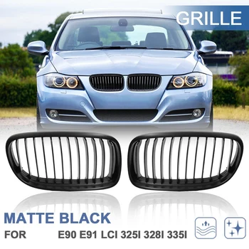 

Matte Black Front Center Kidney Grill Grille For-BMW 2009-2011 E90 E91 323I 325I 328I 330I 335I LCI 4D