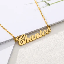 

Stainless Steel Personalized Name Necklace Gold Color Handmade Nameplate Jewelry For Women Men Name Necklace Best Friend Gift