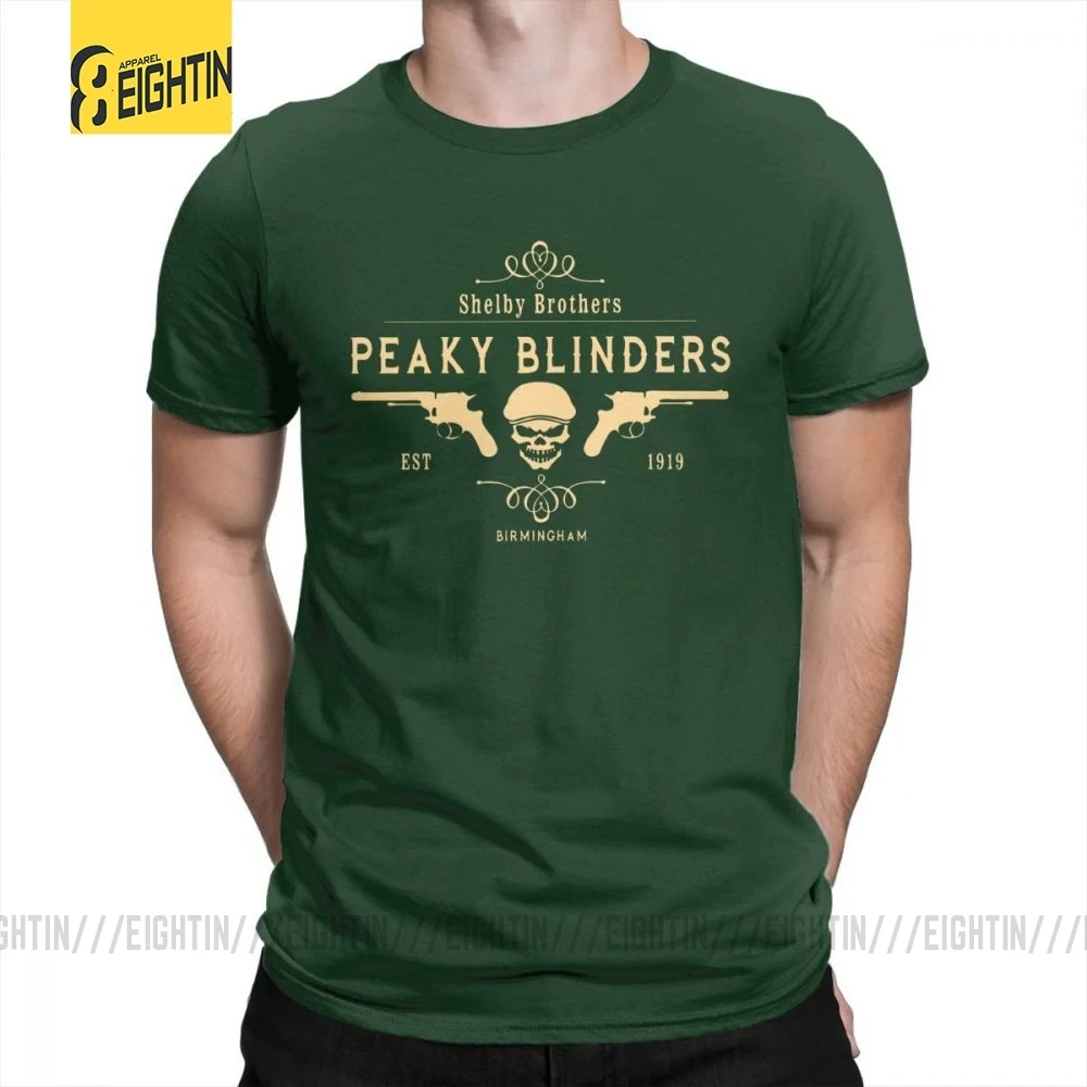 Peaky Blinders, футболка, Shelby Brothers, новинка, круглый вырез, короткий рукав, мужские белые футболки, хлопок, потрясающая одежда - Цвет: Forest Green