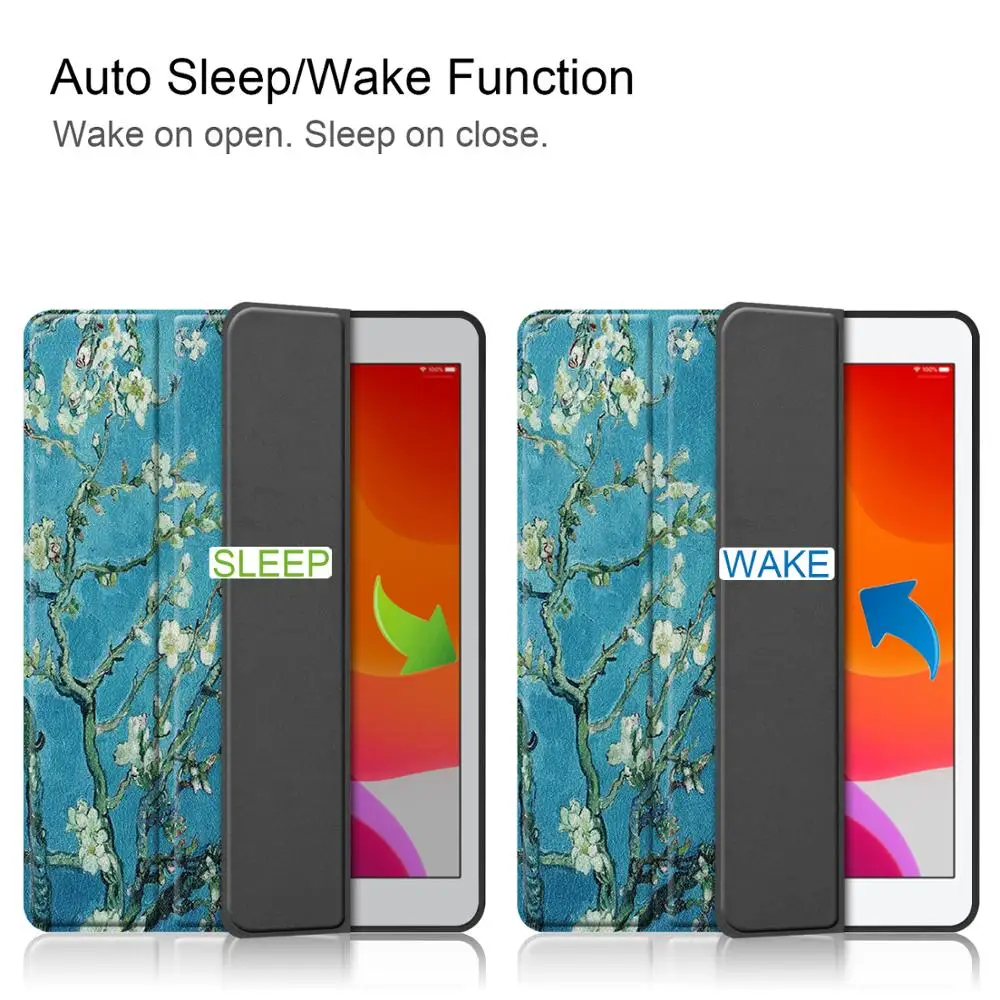 Держатель ручки Флип кожаный чехол для iPad 10,2 '' Smart Wake Sleep Cover для iPad 10,2 дюймов Задняя подставка Capa Fundas+ Stylus