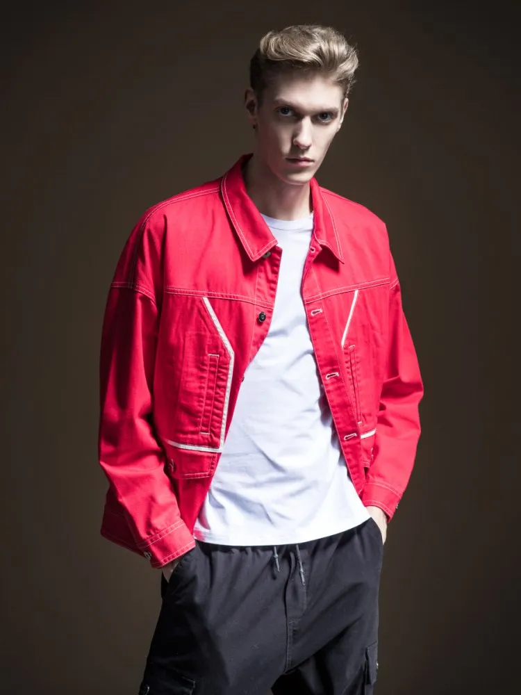 Militar Jaqueta Masculino настоящий Стандартный без куртки Pinli осень новые мужские Украшенные боди с отложным воротником Джинсы B193404338