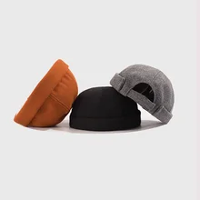 Уличная кепка без полей в стиле хип-хоп, короткая Кепка Docker Melon Sailor, Повседневная винтажная Шапка-бини на осень и зиму, 2019(China)