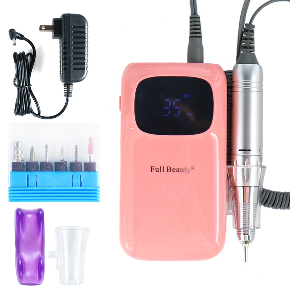 35000RPM Electric Nail Manicure Drilling Machine Portable Sander Pedicure 2.35mm Drill Milling Cutter Bits Art Tool BEUS806 | Красота и