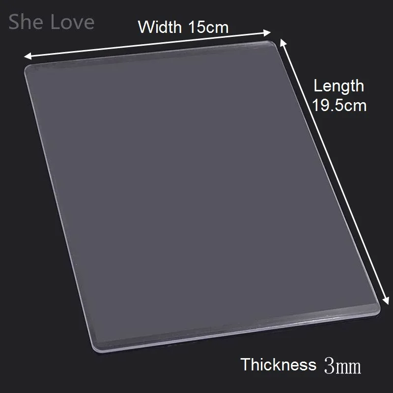 She Love 3 мм 5 мм пластина для рукоделия прозрачная прочная пластиковая сменная пластина для высечки тиснения для скрапбукинга