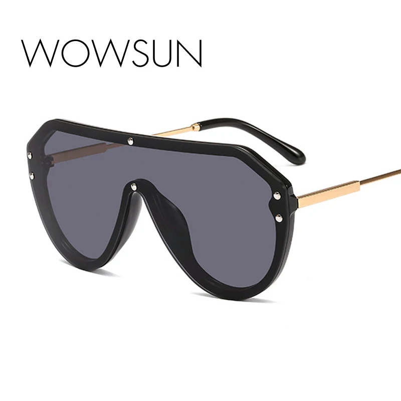 WOWSUN новые буквы F водяной знак цельные солнцезащитные очки PC копия Модные мужские и женские большие солнцезащитные очки A199