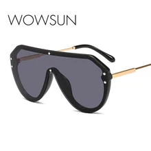 WOWSUN новые буквы F водяной знак цельные солнцезащитные очки PC копия Модные мужские и женские большие солнцезащитные очки A199
