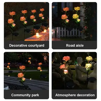 

Rose Decoration Light White Solar Light LED Lights Lawn Lamp Simulation Garden Landscape Outdoor