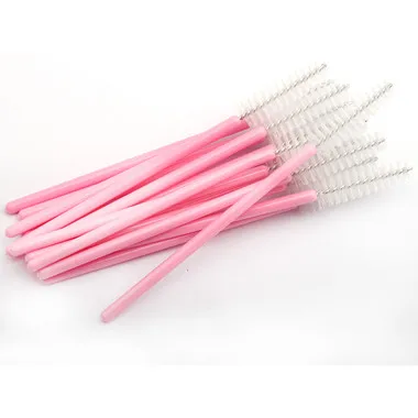 Pink-White 150 шт ресницы бровей кисти для накладных ресниц удлиняющие синтетические одноразовые щеточки для туши для ресниц Кисточки для макияжа - Handle Color: Pink-White