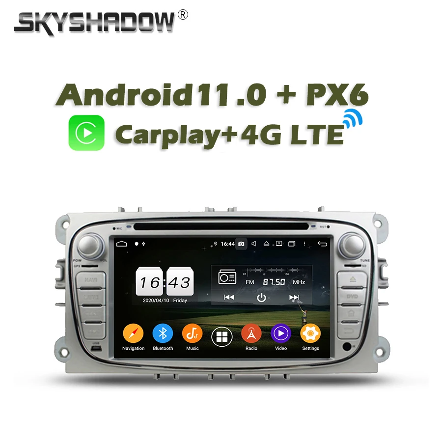Беспроводной автомобильный DVD-плеер Carplay на Android 11 0 8 ГБ + 128 GPS радио Wi-Fi Bluetooth для Ford