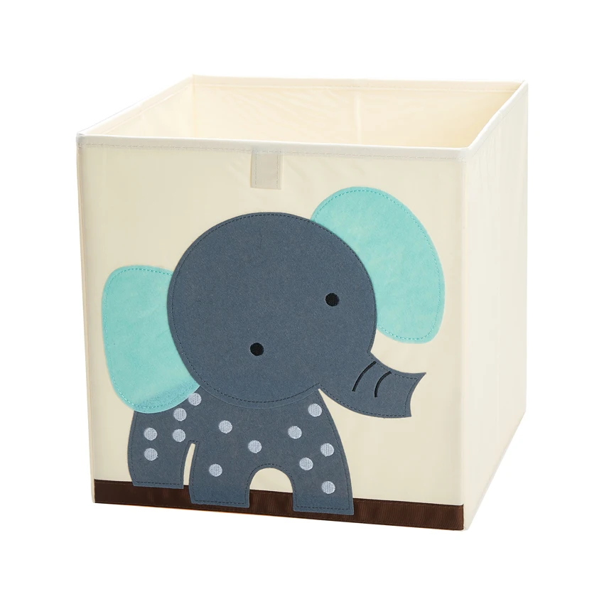 Cartoon Animal Folding Storage Bin – 13-Inch Oxford Fabric Organizer for Toys & Clothing