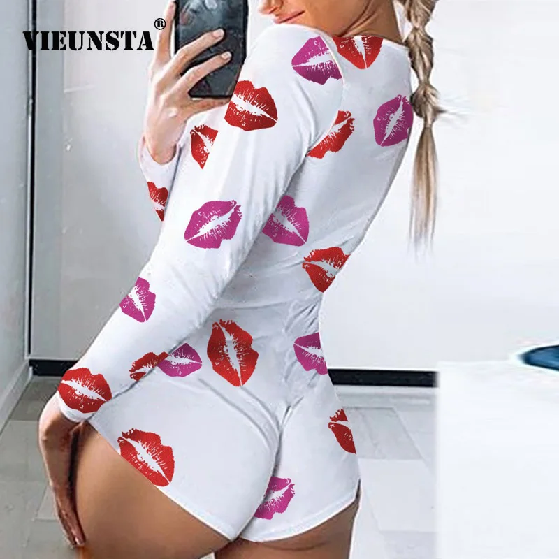 Сексуальное Женское боди с длинным рукавом глубоким V-образным вырезом