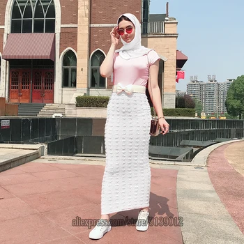 

Muslim High Waist Skirt Long Islamic Skirts Womens Jupe Musulmane Femme Abaya Islam Maxi Dubai Musulman Turkey Arabic Skirts