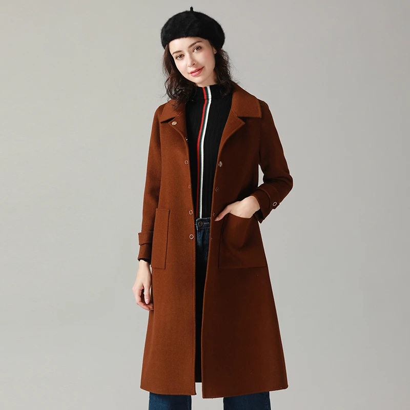 

Long Fashion 2020 Wool Coat Female Long Sided Alpaca Cashmere Coats Women Autumn Winter Jacket casaco feminino YJR9076 s