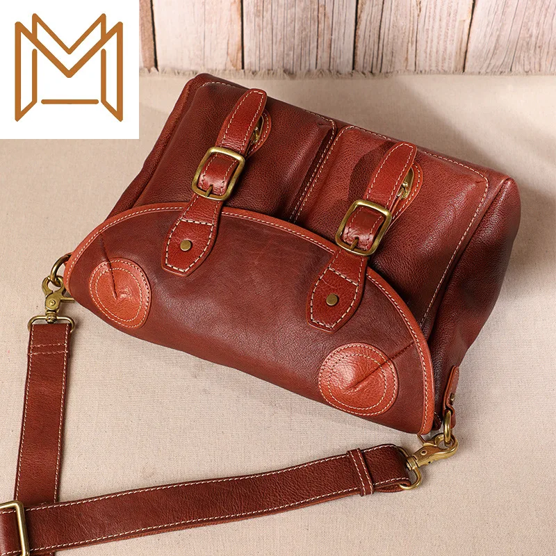 

Bag Woman 2019 Manual Genuine Leather Woman Layer Cowhide Single Shoulder Satchel Package