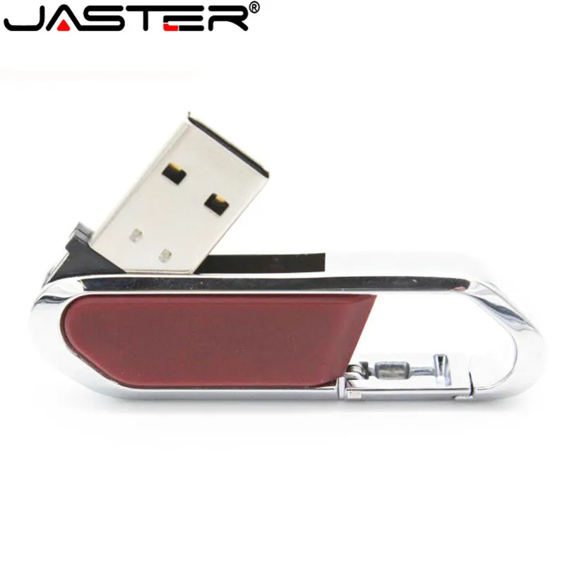 JASTER металлический и кожаный брелок карабин usb флеш-накопитель 32 ГБ 8 ГБ Коммерческая карта памяти Pendriver подарок
