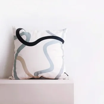 

DUNXDECO Cushion Cover Decorative Pillow Case Modern Simple Abstract Geometric Lines Fresh Sofa Chair Cousin Cushion Cover
