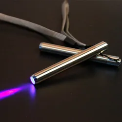 Mini lampe de poche en acier inoxydable, torche à lumière ultraviolette à Led 365/395 UV, batterie AAA pour la détection de marqueurs 